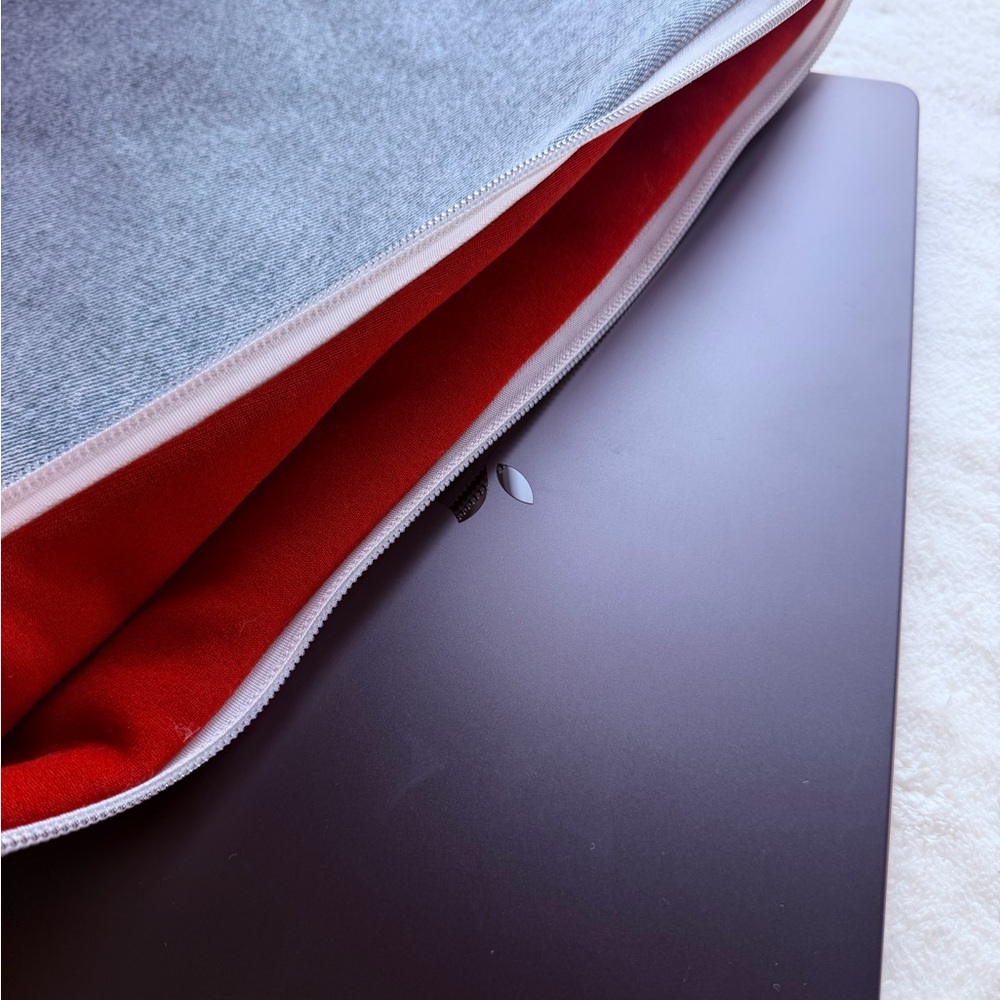 One-of-a-kind padded Laptop Sleeve - Upcycled Fabric | Fits MacBook Pro 14”